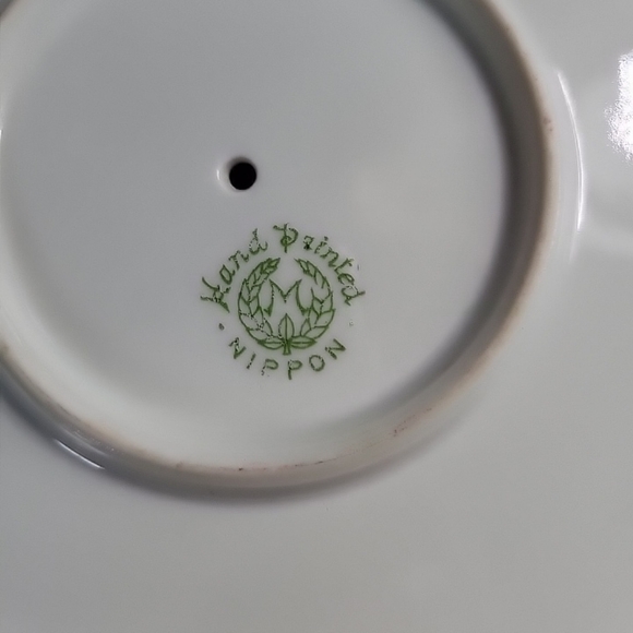 VTG Nippon Tiered Cheese Crackers Dish Handpainted Pink Roses Gold Trim Flowers - Picture 3 of 10